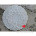 Stone white flower relief wall sculpture